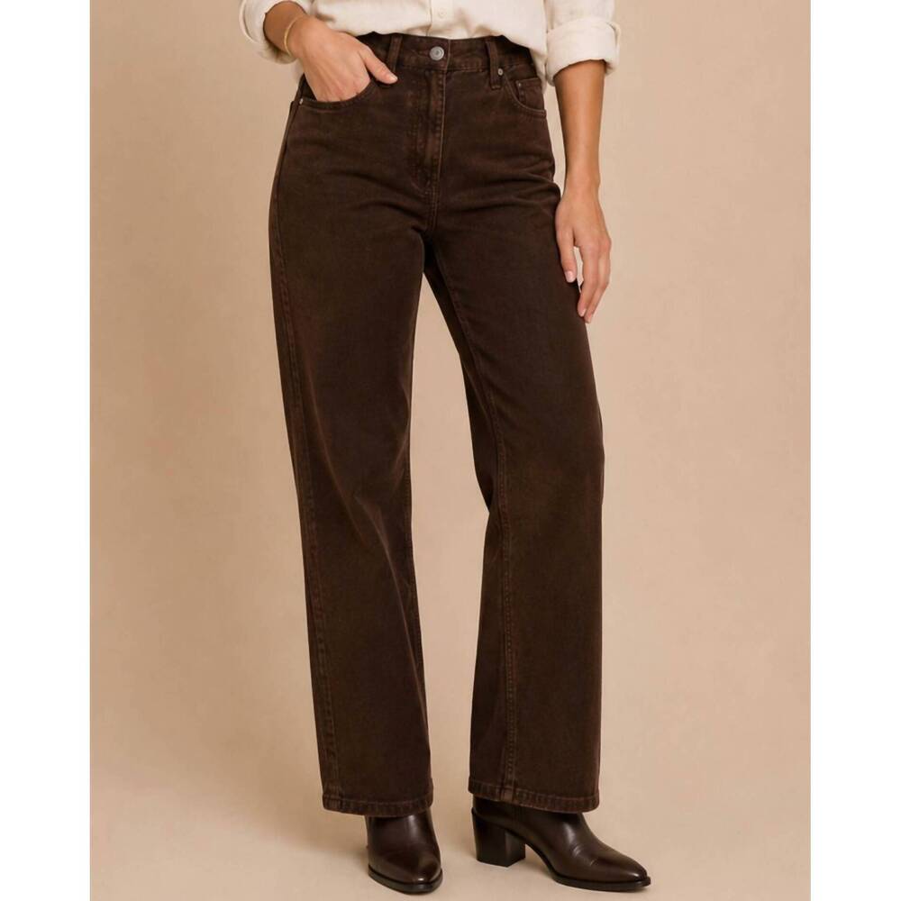 NEW CARRELI JEANS corduroy straight jeans in brown